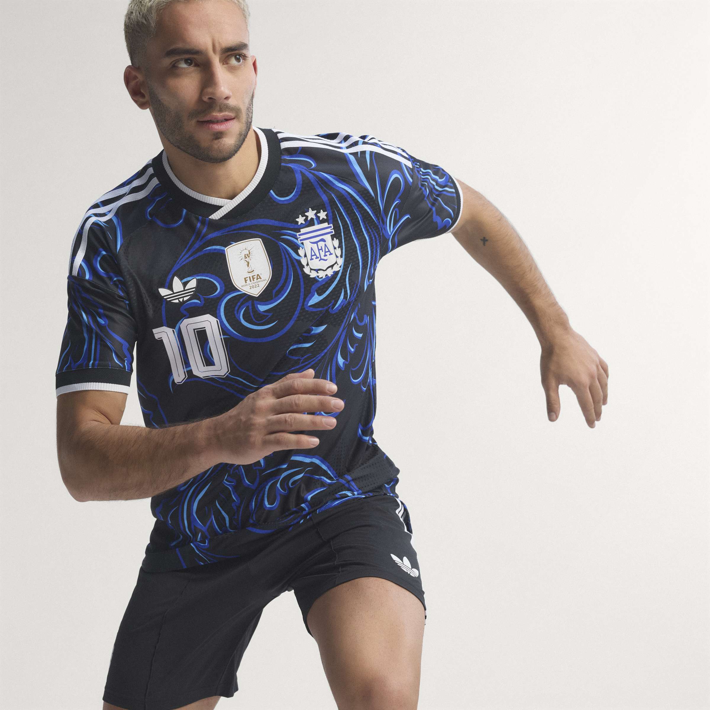 adidas Argentina Away Authentic Messi Mens Soccer Jersey 2026 Black Blue
