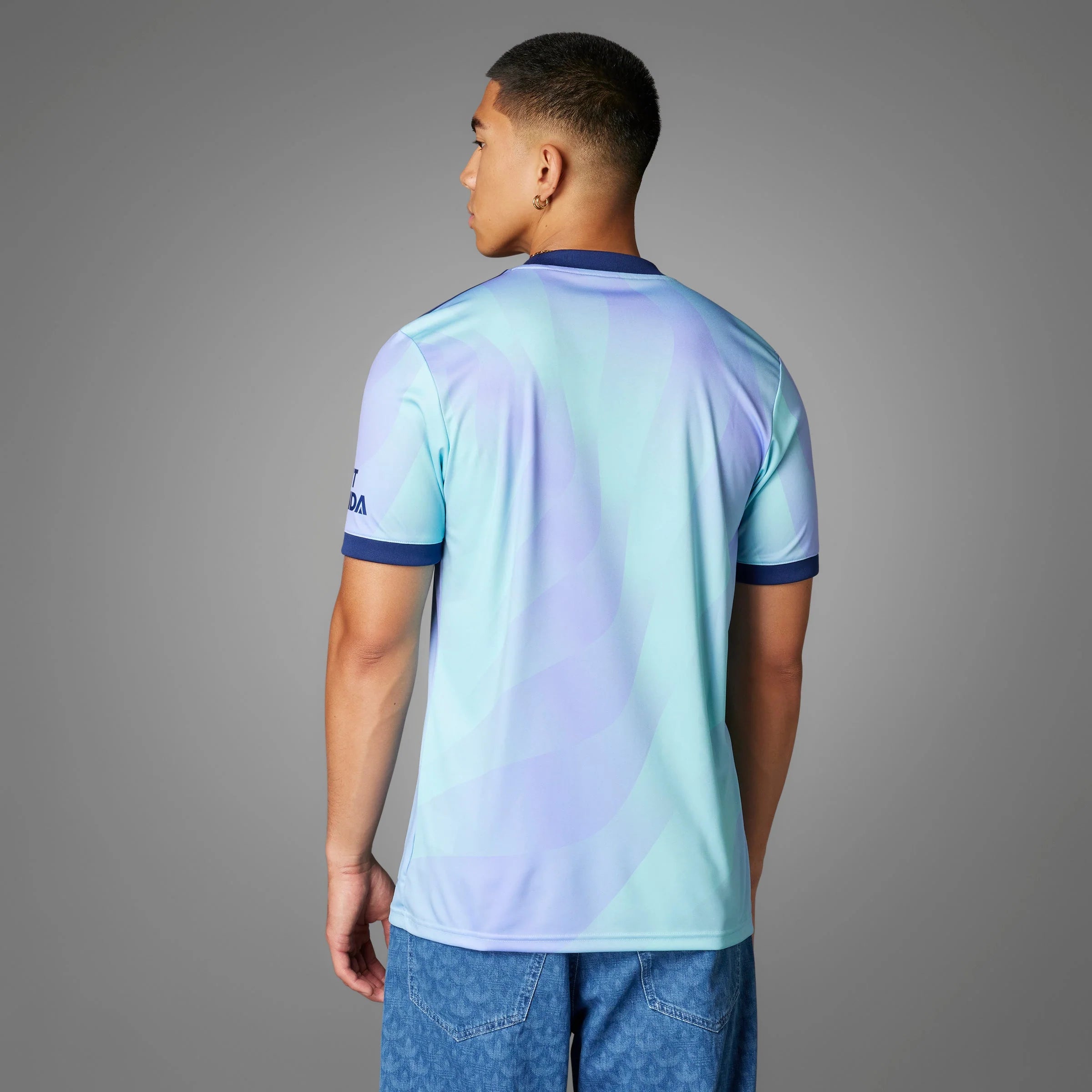 adidas Mens Arsenal Third Jersey 24 25 Aqua Purple
