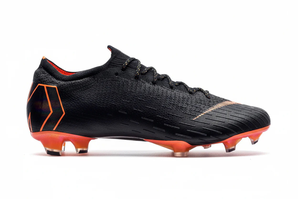 Nike Mercurial Vapor 12 Elite FG Firm Ground Mens Soccer Cleats Black Total Orange