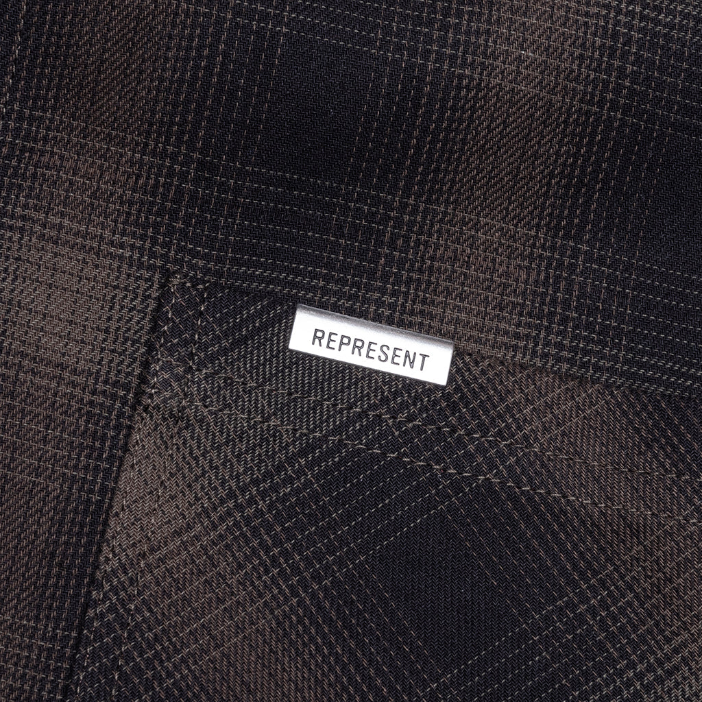 Bonded Reversible Check Shirt Nero