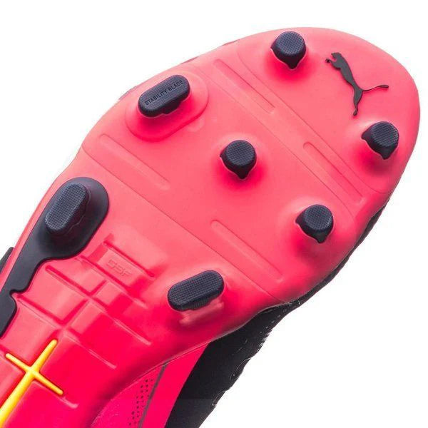 PUMA Evopower 12 FG Firm Ground Soccer Cleats Peacoat White Bright Plasma
