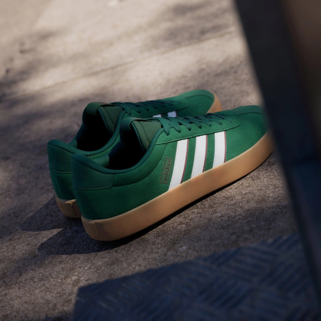 adidas VL Court 30 Shoes Dark Green White Collegiate Burgundy