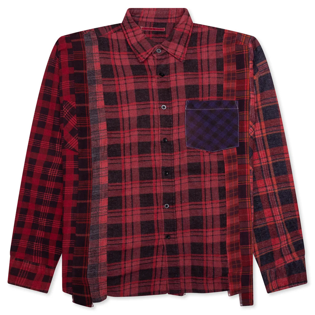 Over Dye 7 Cuts Wide Shirt Red