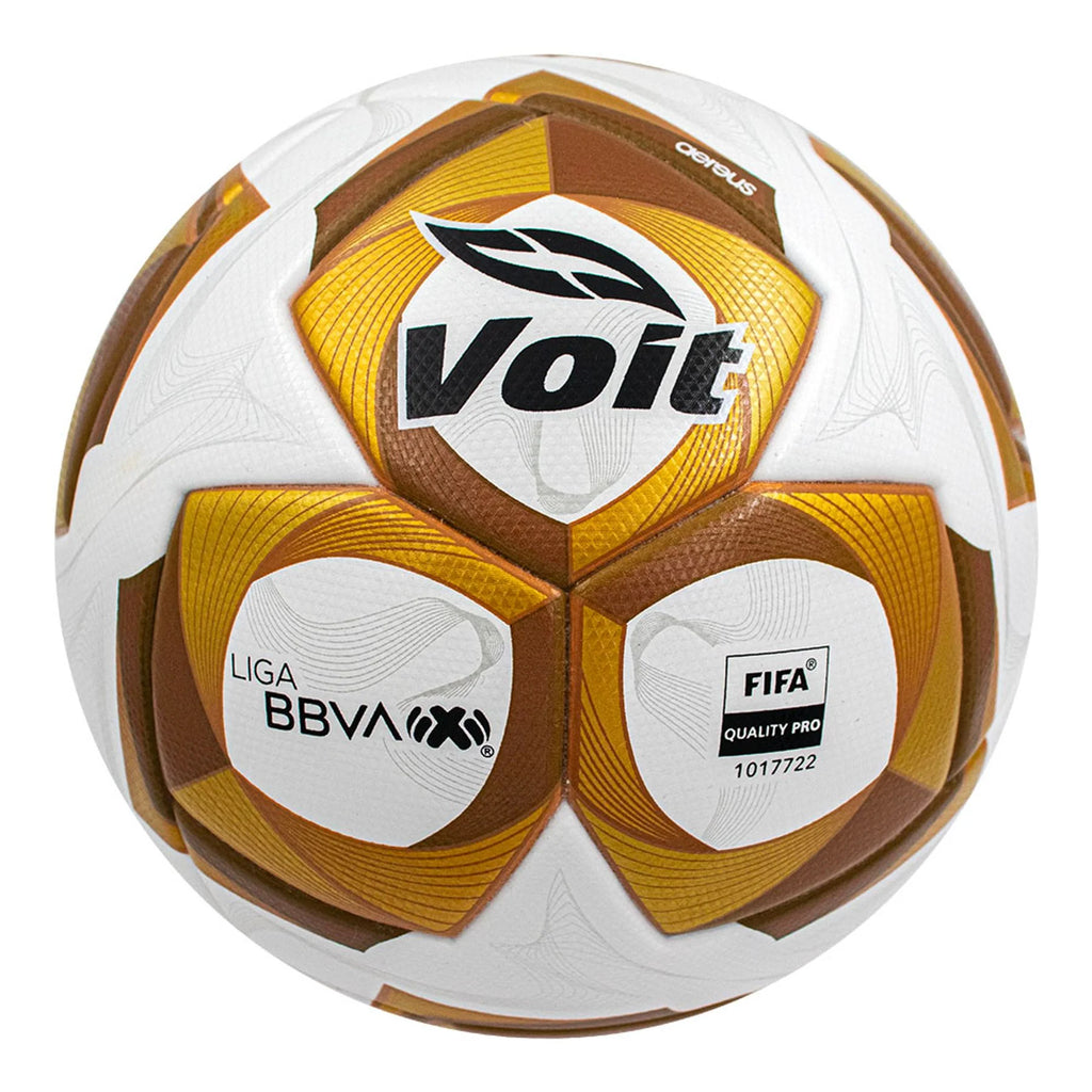 Voit AEREUS Liga MX Opening 2025 Liguilla Quality FIFA Pro Soccer Ball White Gold Black