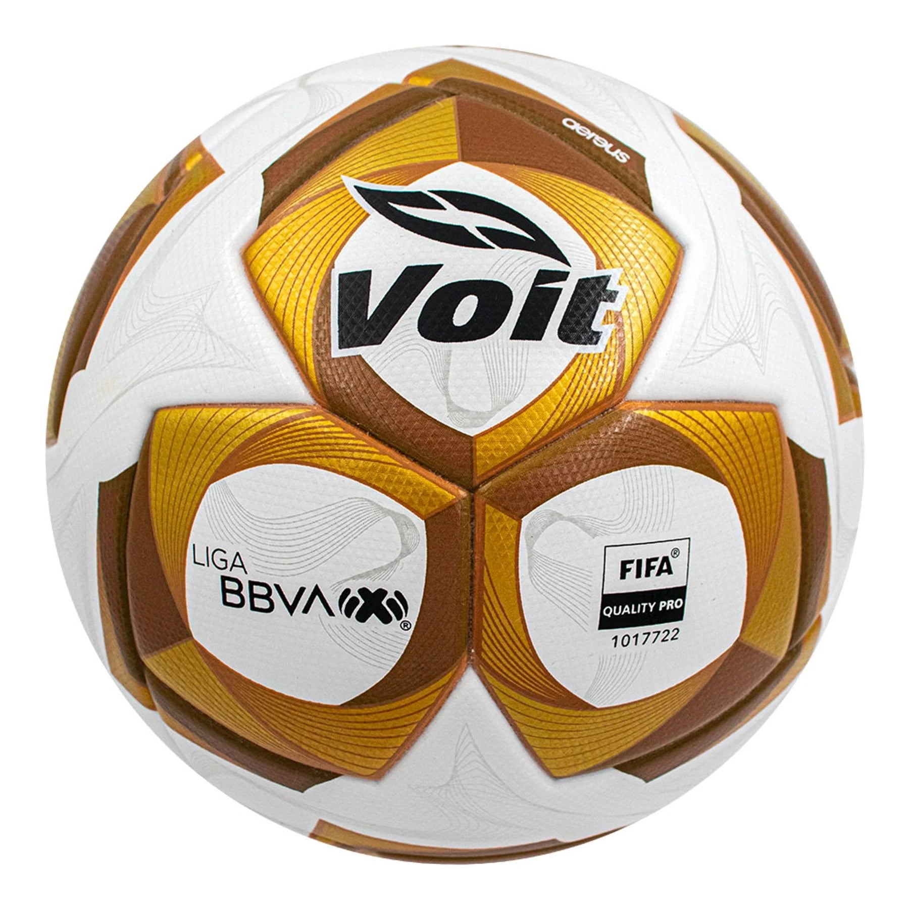 Voit AEREUS Liga MX Opening 2025 Liguilla Quality FIFA Pro Soccer Ball White Gold Black