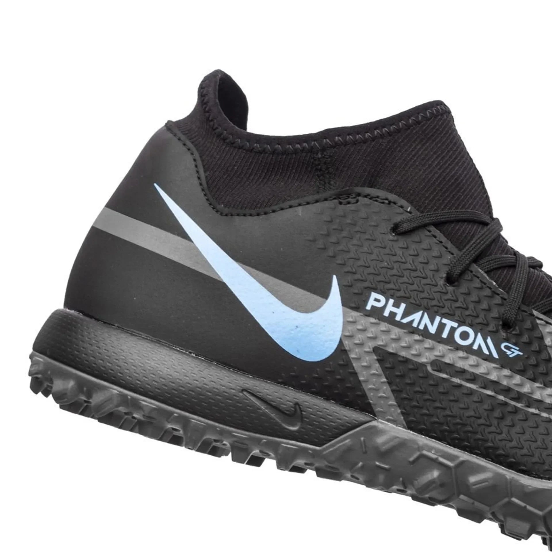 Nike Phantom GT2 Academy DF TF Turf Soccer Cleats Black Iron Grey