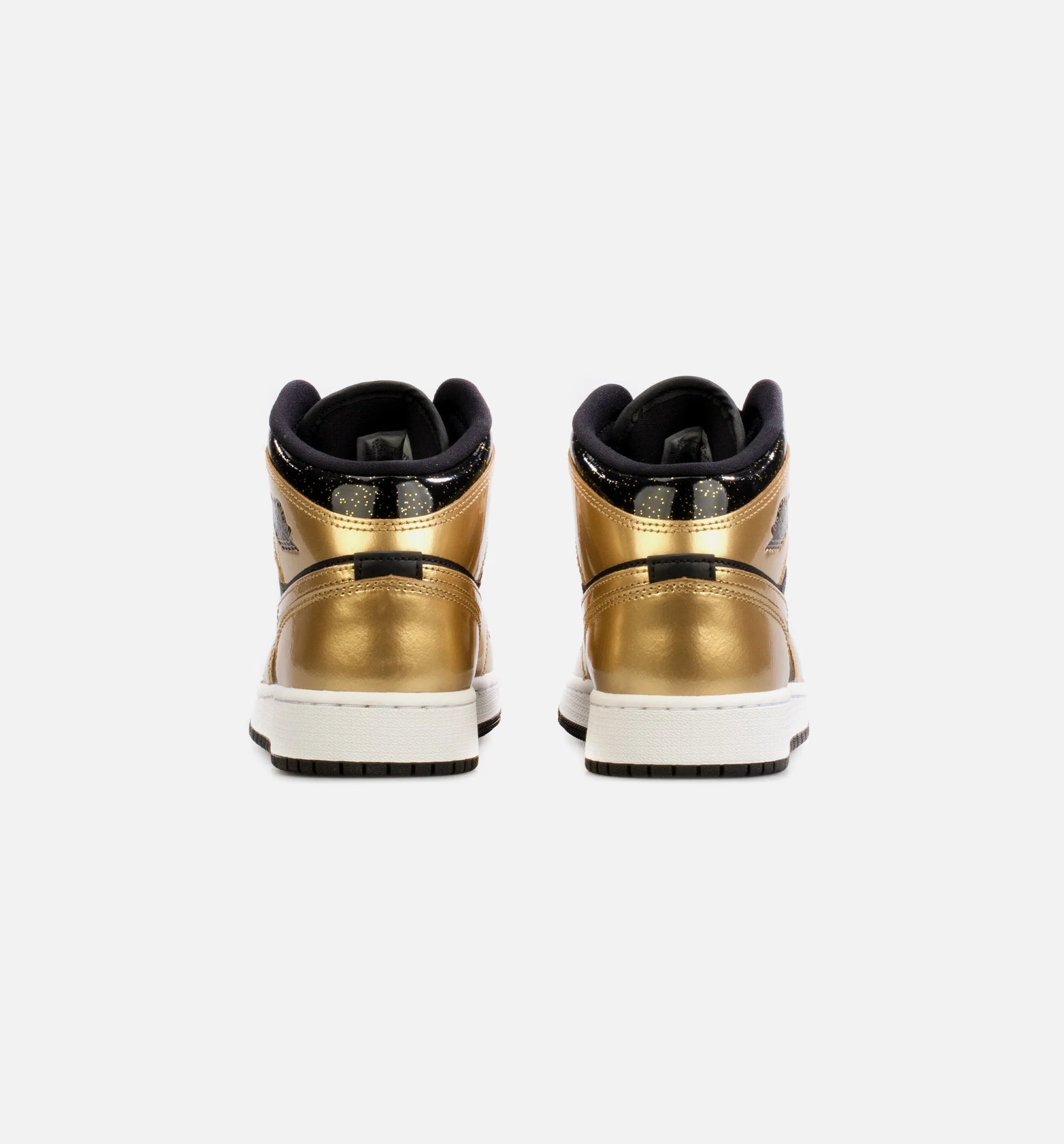 Air Jordan 1 Mid Metallic Gold Grade School Lifestyle Shoe Gold Black