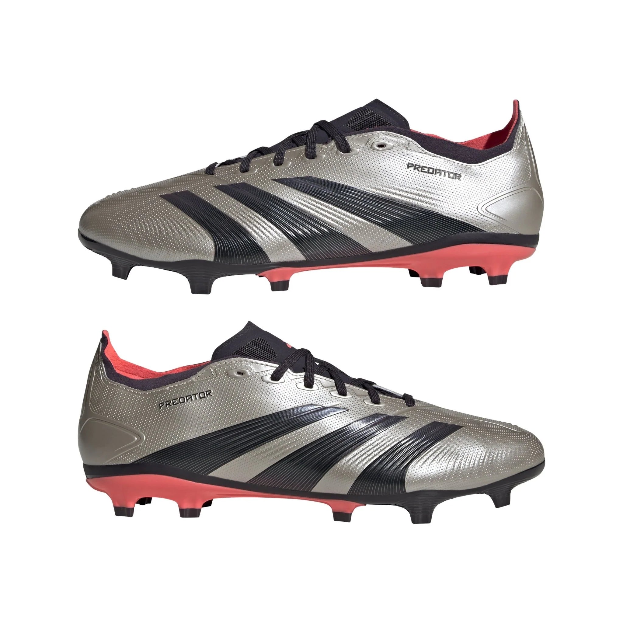 adidas Predator League FG Firm Ground Cleats Platinum Metallic Aurora Black Turbo