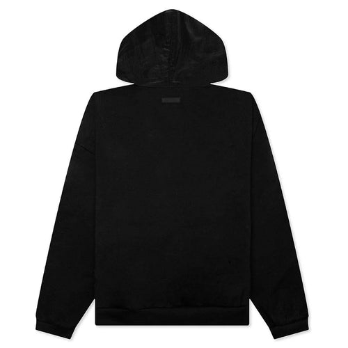 Nylon Fleece Hooded Sweater Jet Black