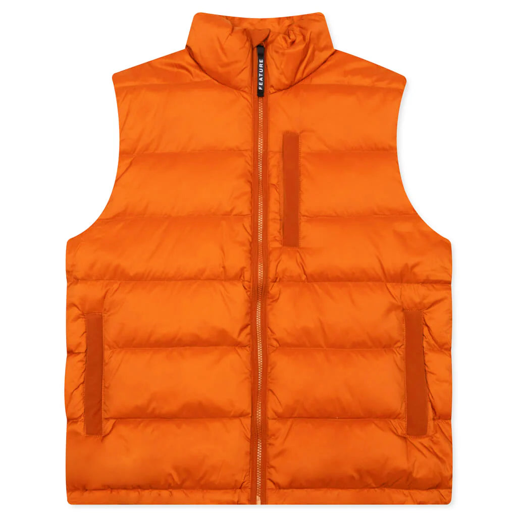Sherman Convertible Puffer Vest Burnt Orange