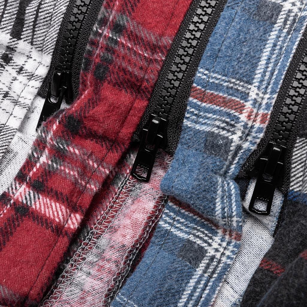 Flannel Shirt 7 Cuts Zipped Wide Shirt Assorted