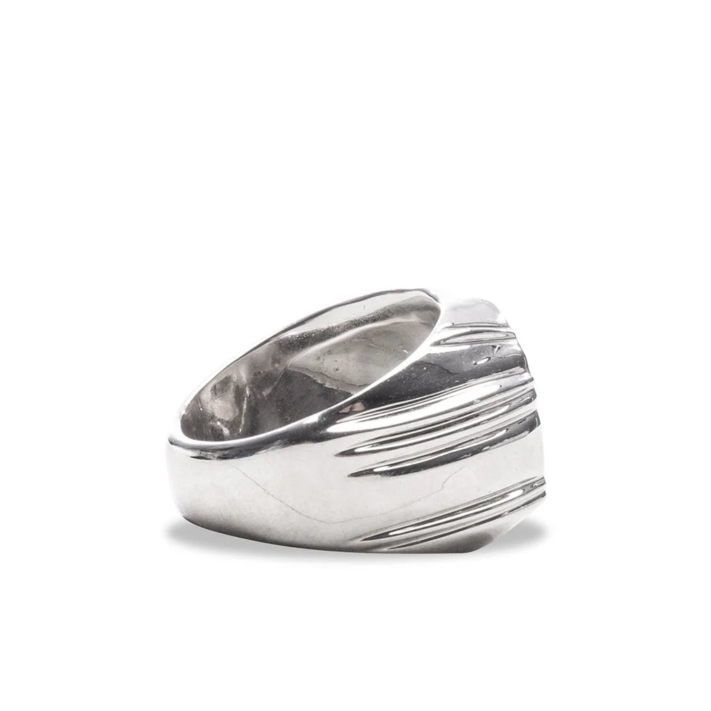Rhinestone Ape Head Ring Silver