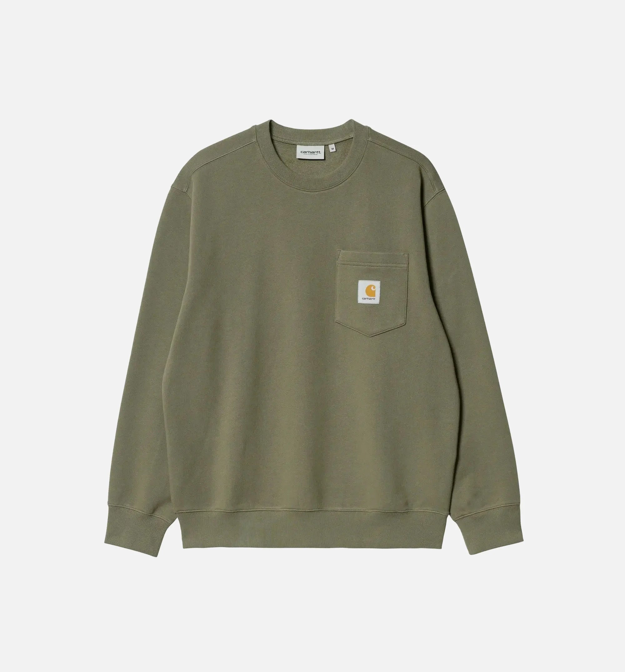 Pocket Sweater Mens Crew Green