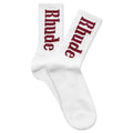 Rhude Vertical Logo Sock White Maroon