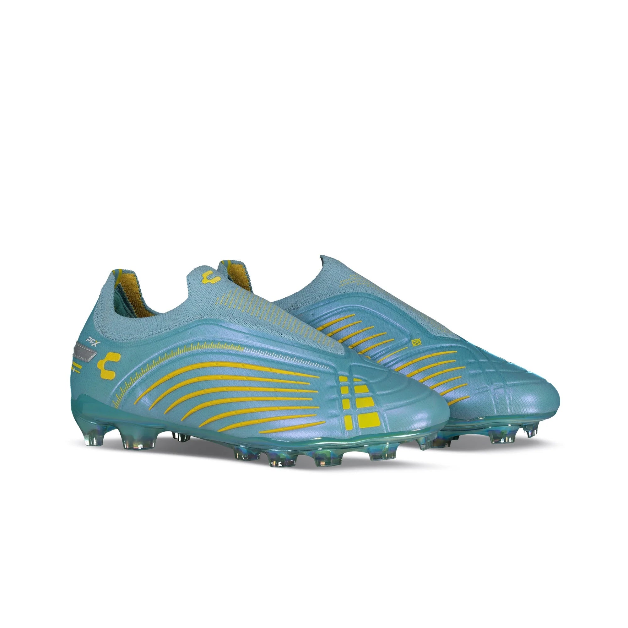 Charly Stingr Laceless PFX Firm Groud Aqua Yellow