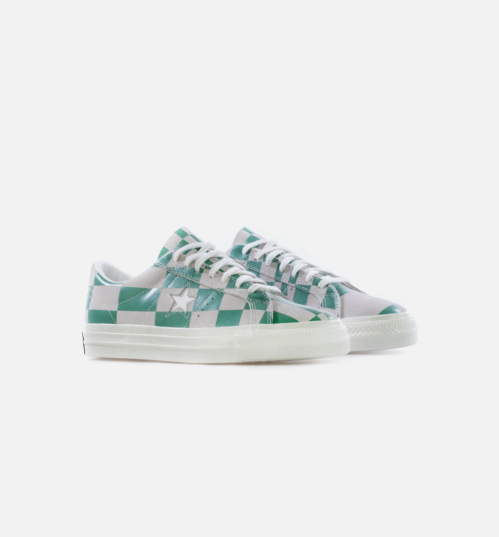 One Star Warped Board Low Top Mens Lifestyle Shoes White Medium Green