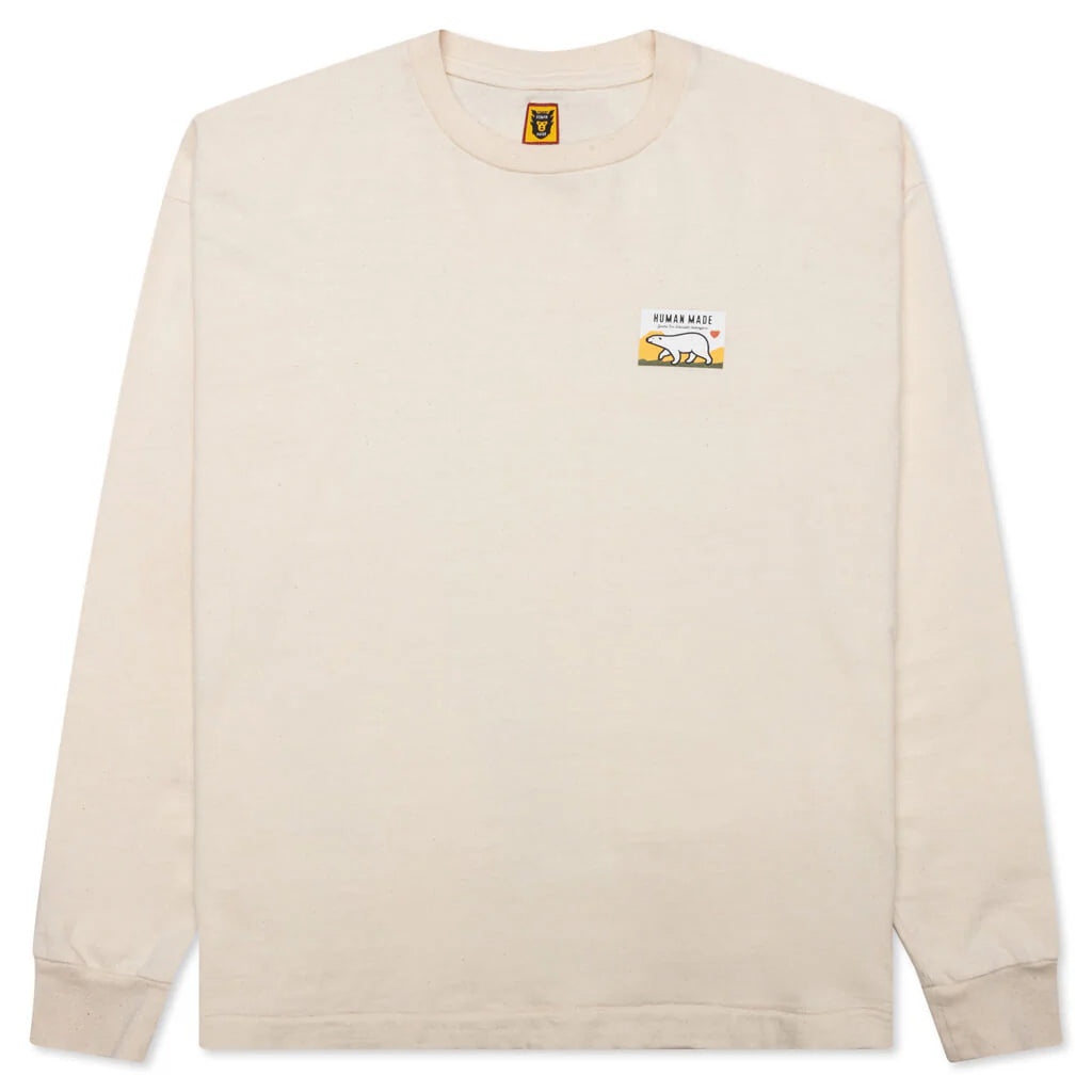 Wool Blended L S T Shirt White