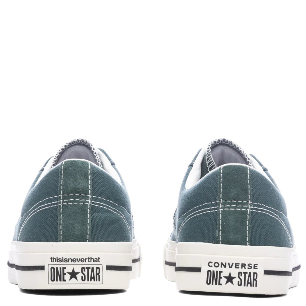 Converse x This is Never That One Star Pro Ox Trekking Green Black White