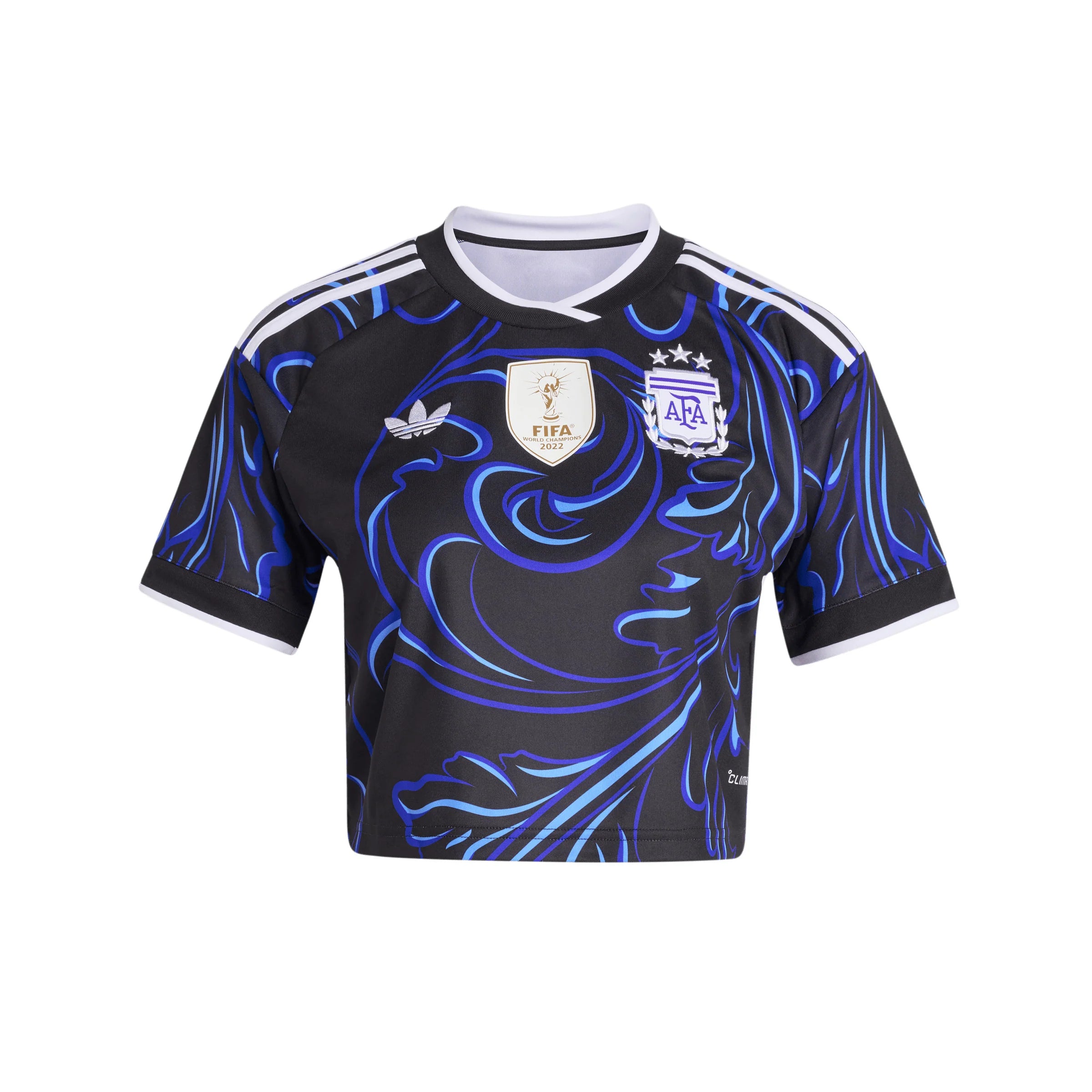 adidas Argentina Away Cropped Womens Soccer Jersey 2026 Black Blue