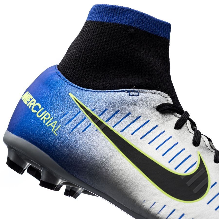 Nike Kids Neymar Jr Mercurial Victory VI Dynamic Fit FG Firm Ground Football Boot Racer Blue Black Volt