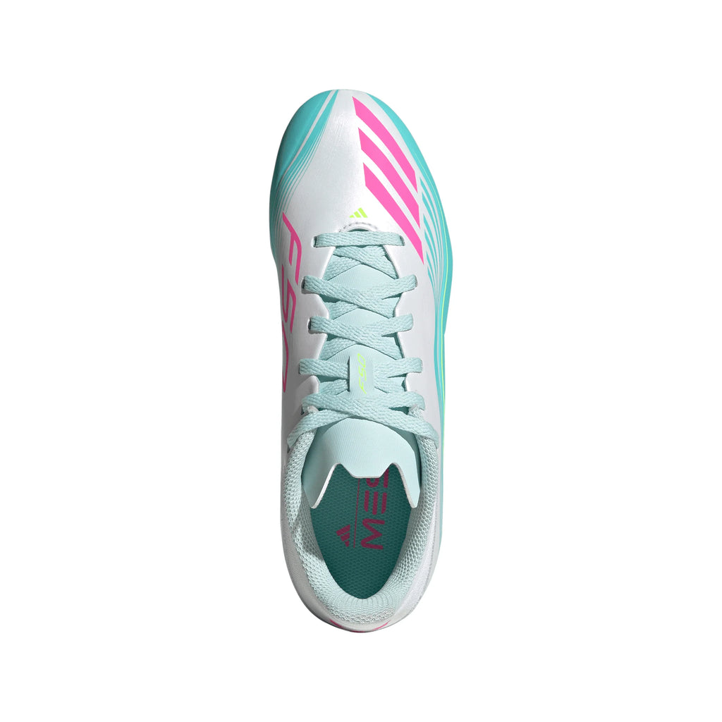 adidas F50 Messi League FG MG Firm Ground Multi Ground Youth Soccer Cleats White Pink Aqua