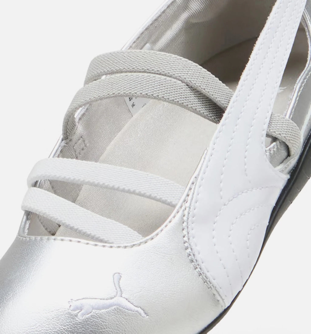 Speedcat Ballet Metallic Womens Lifestyle Shoe Silver White Grey