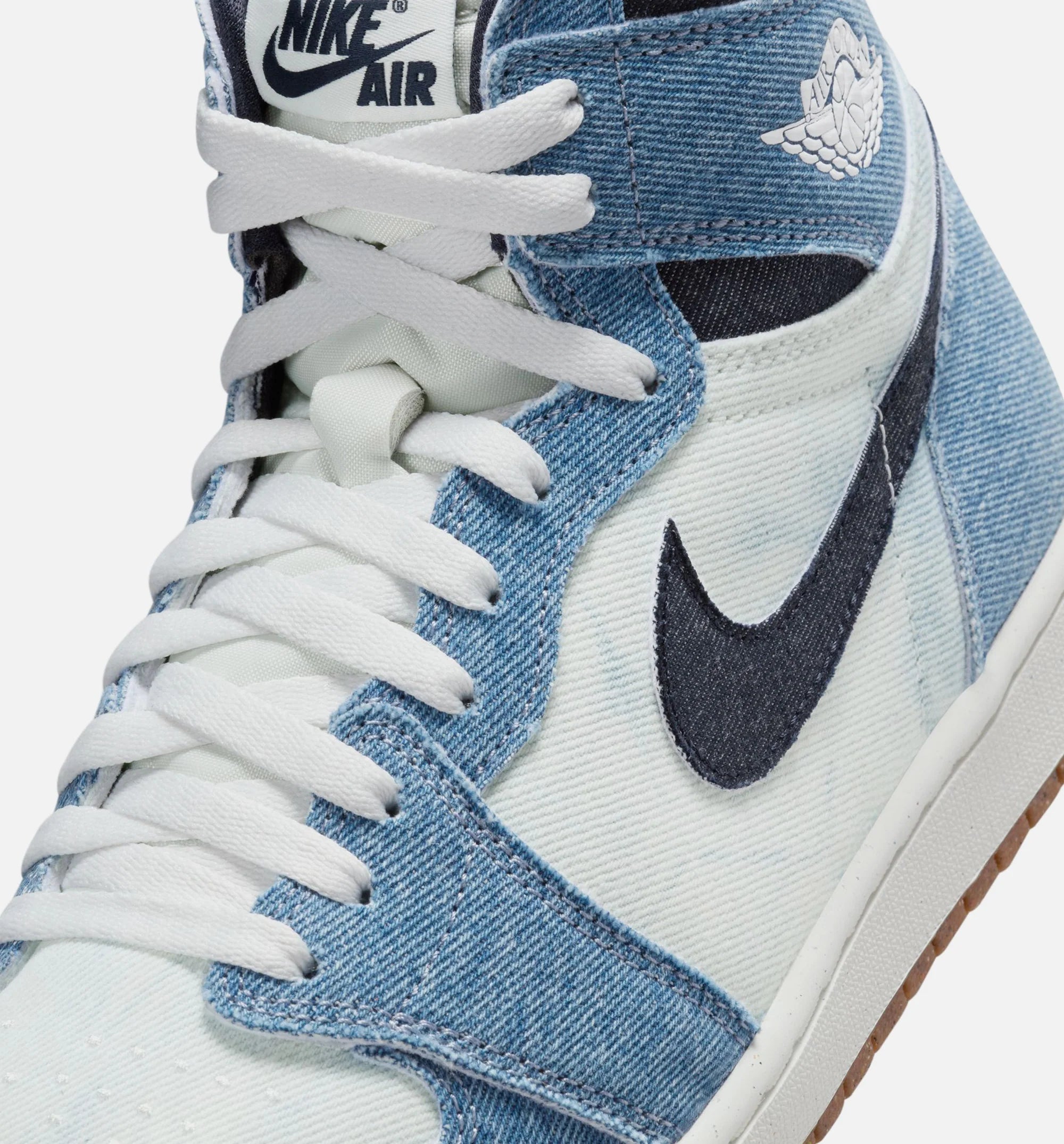 Air Jordan 1 Retro High OG Denim Mens Lifestyle Shoe Summit White Obsidian Summit White Gum Medium Brown Free Shipping