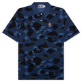 Color Camo Large Ape Head Relaxed Fit Polo Shirt Navy