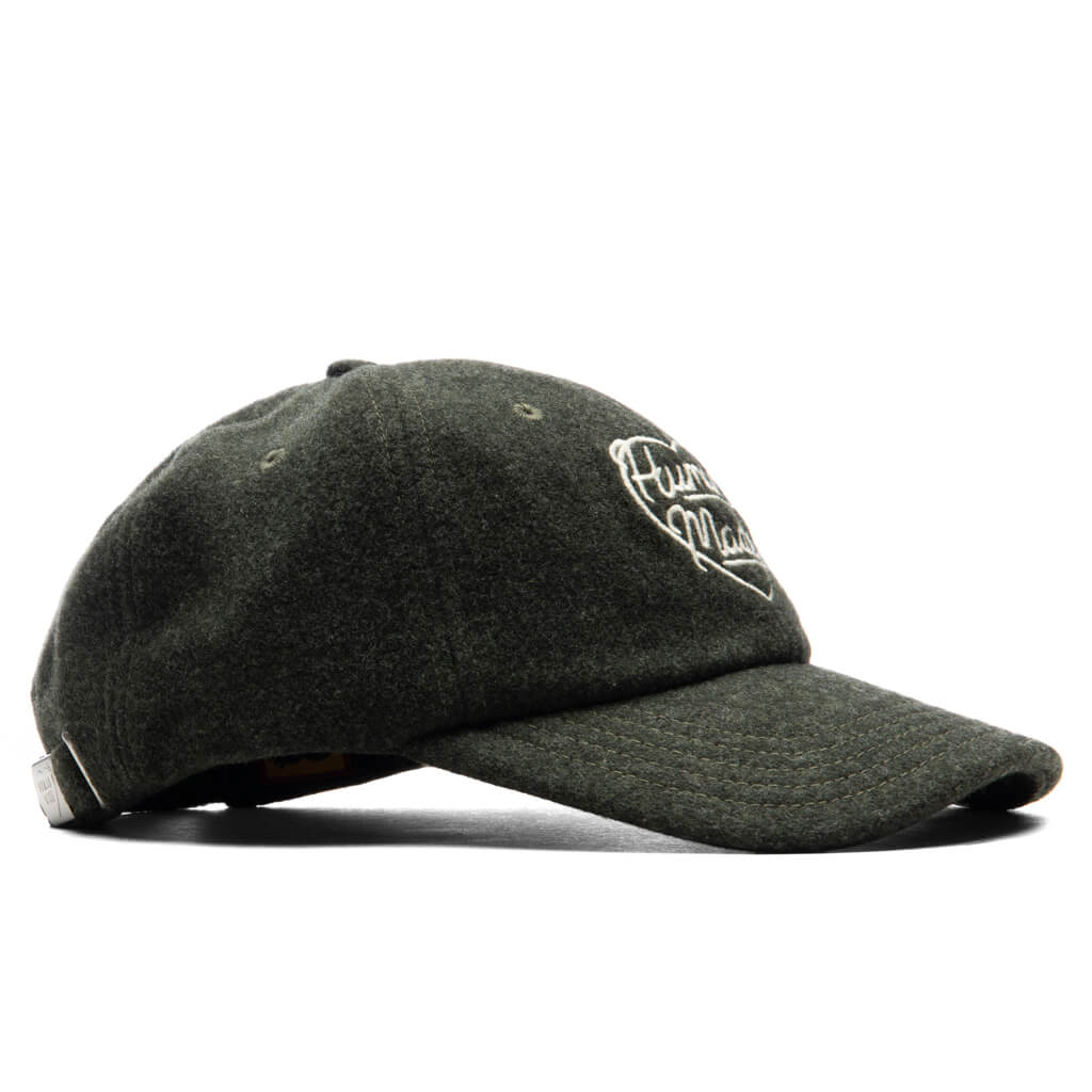 6 Panel Wool Cap Green