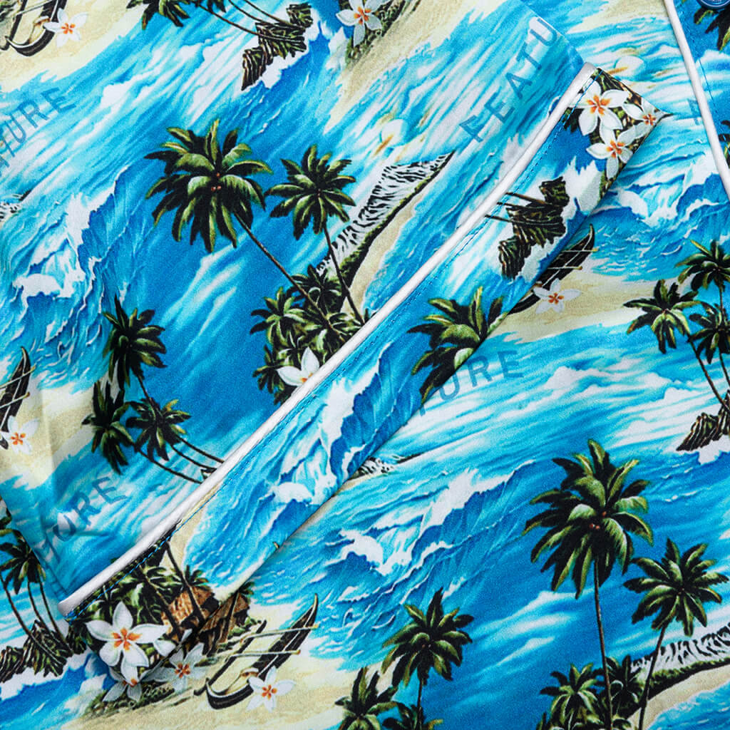 Hitchcock Hawaiian Silk Shirt Blue
