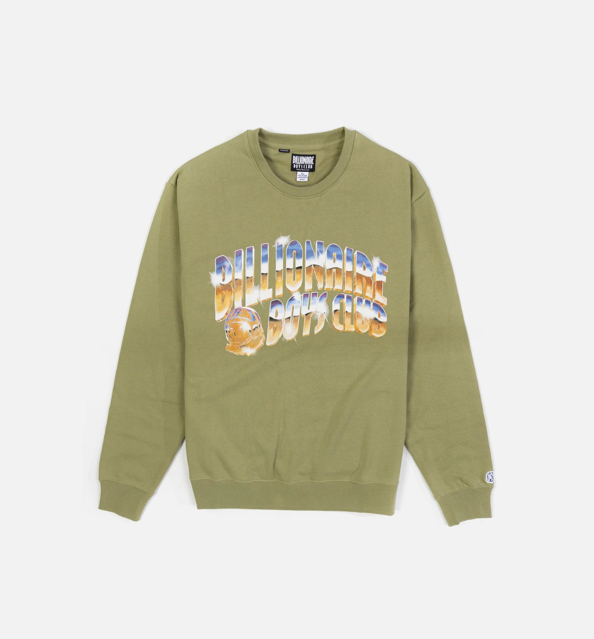 Chrome Graphic Oversized Mens Crewneck Mosstone