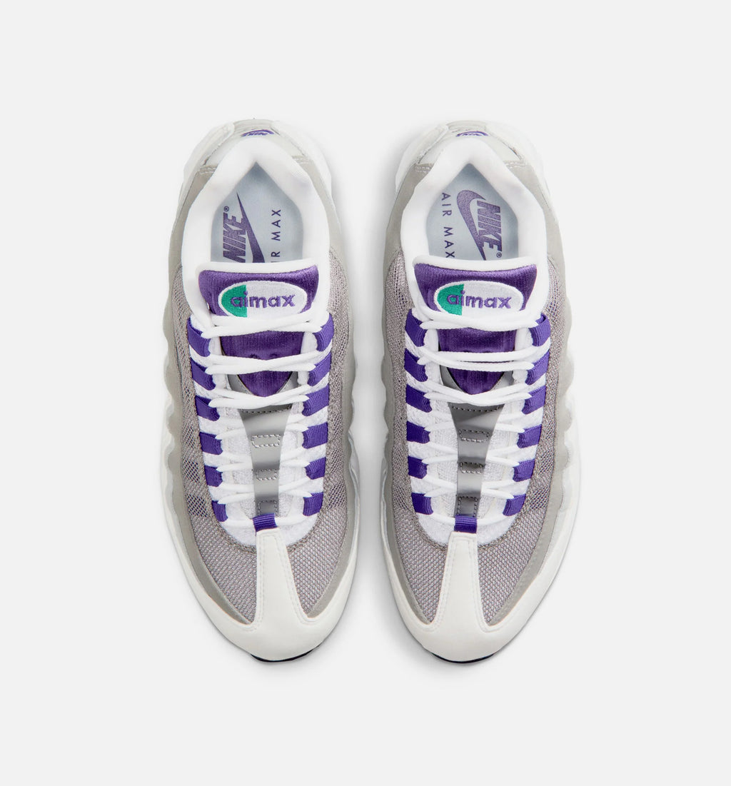 Air Max 95 Big Bubble Grape Womens Lifestyle Shoe White Emerald Green Wolf Grey Court Purple