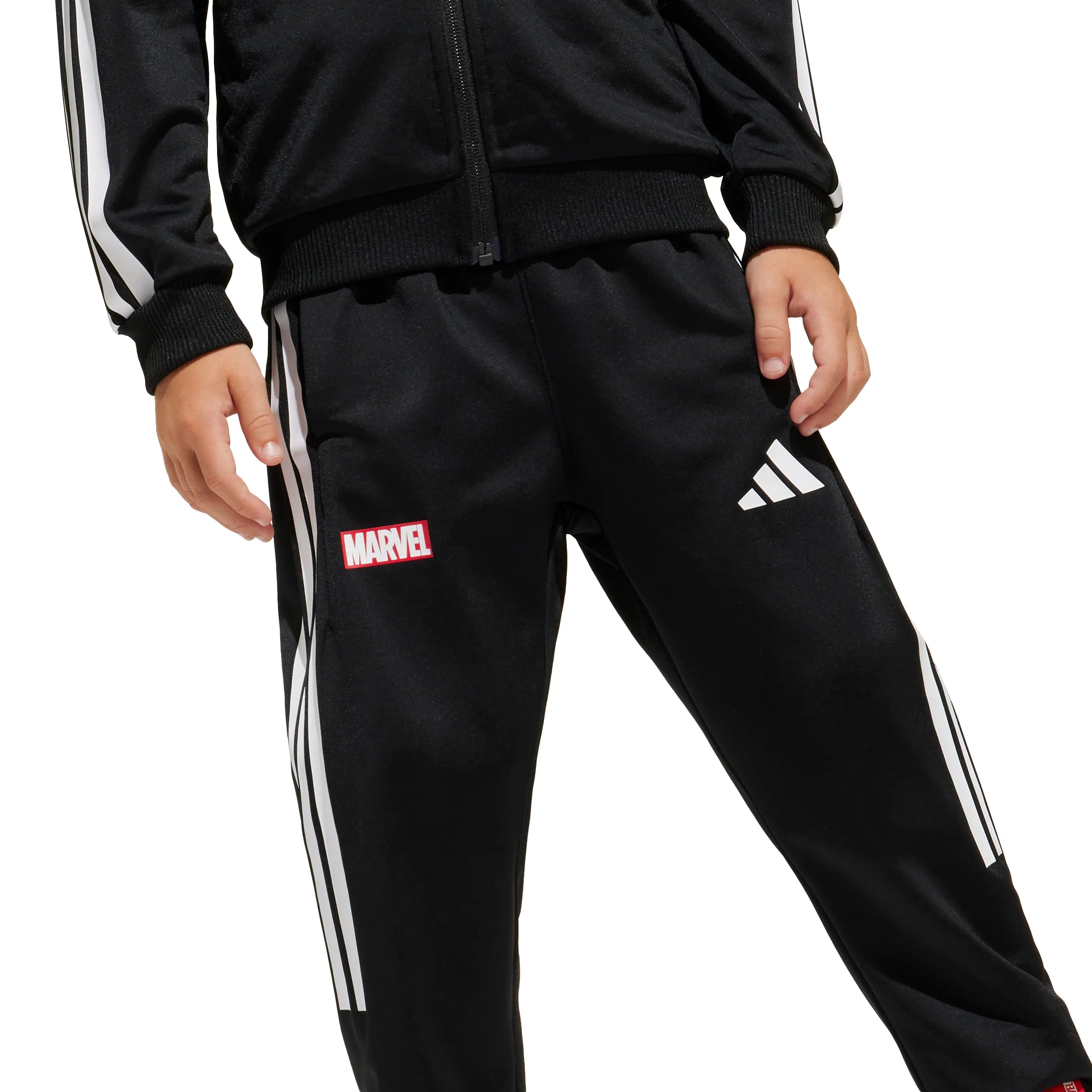adidas Marvel Spider Man Youth Tiro Suit Black White