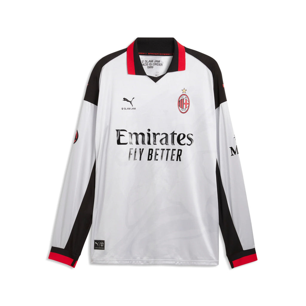 PUMA AC Milan x Slam Jam Limited Edition Long Sleeve Mens Soccer Jersey 26 27 Silver