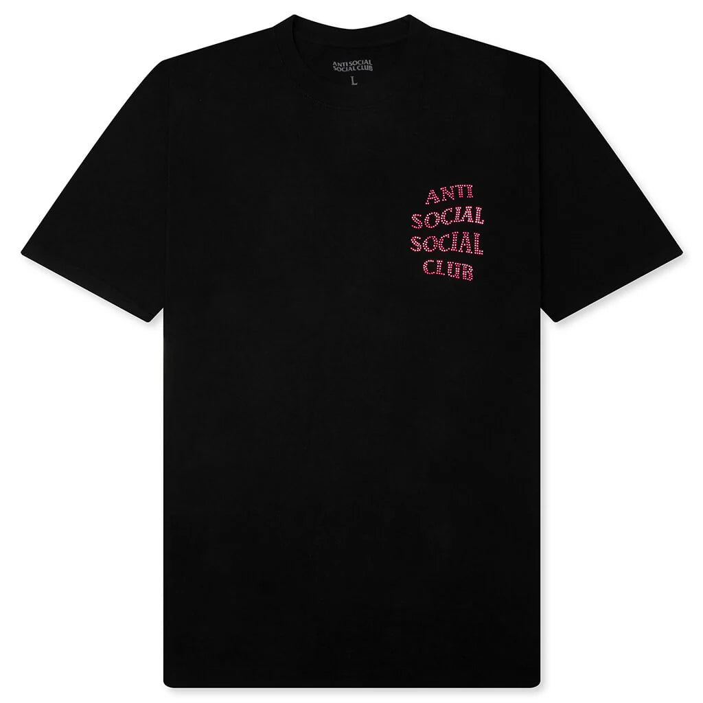 Rhinestone Mind Games Tee Black Pink