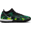 Nike Phantom GT2 Academy DF TF Soccer Cleats Black Platinum Green