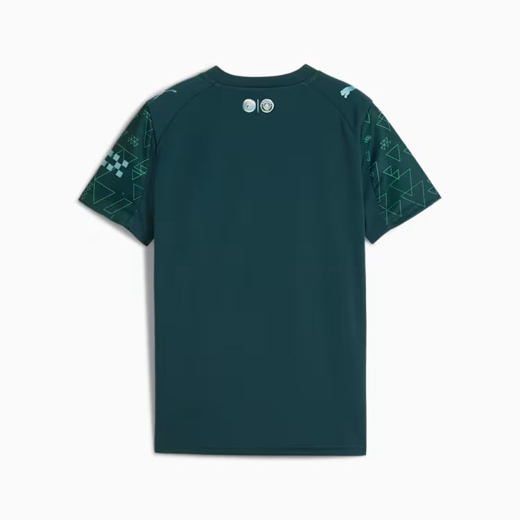 PUMA Manchester City 4th Youth Soccer Jersey 26 Green Terrain