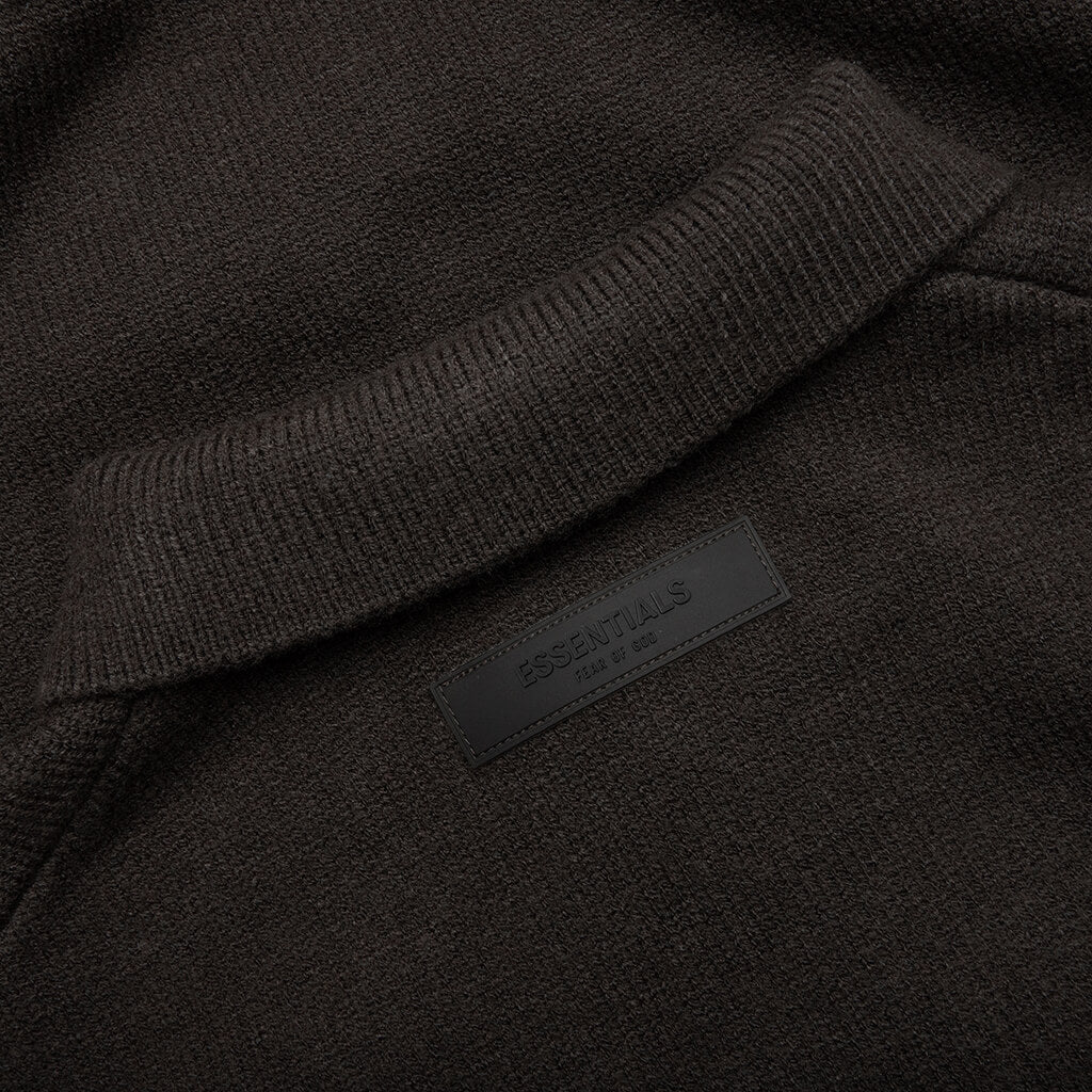 Kids Knit Polo Off Black