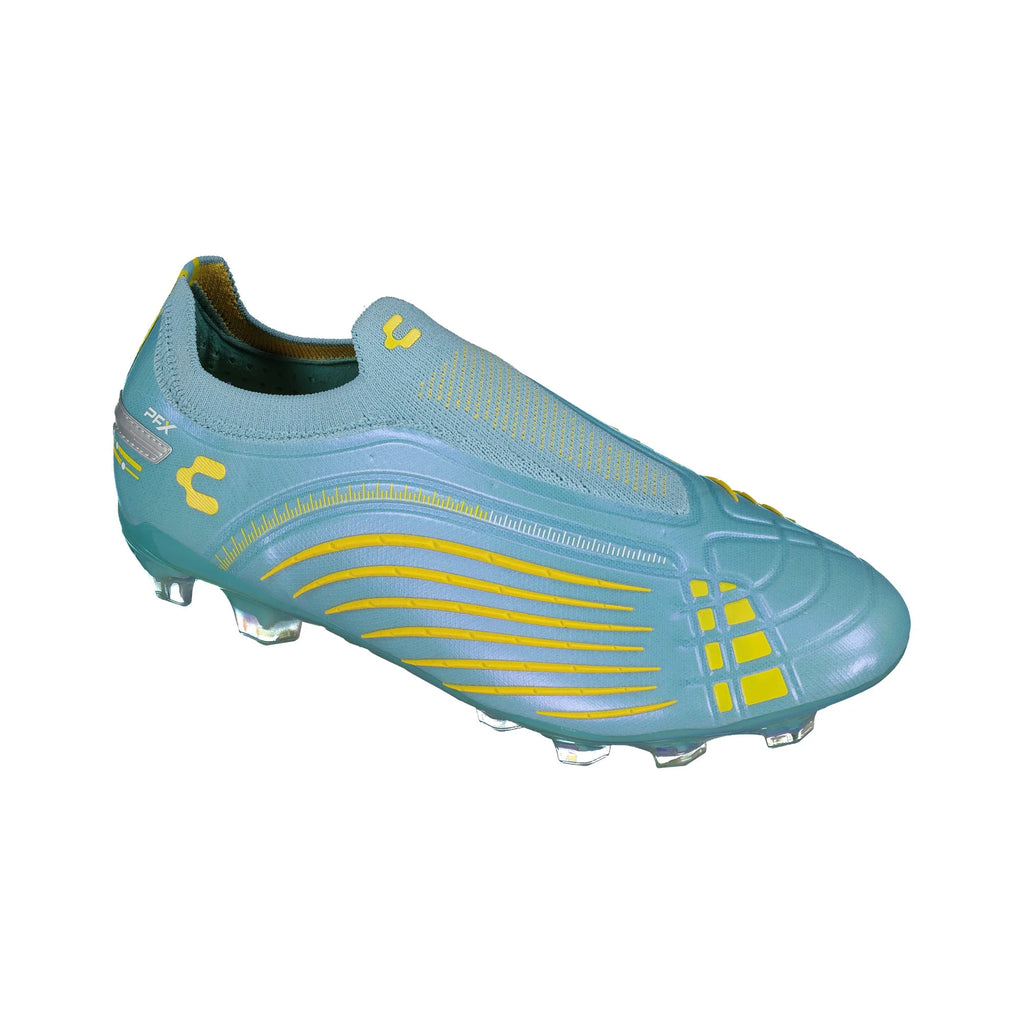 Charly Stingr Laceless PFX Firm Groud Aqua Yellow