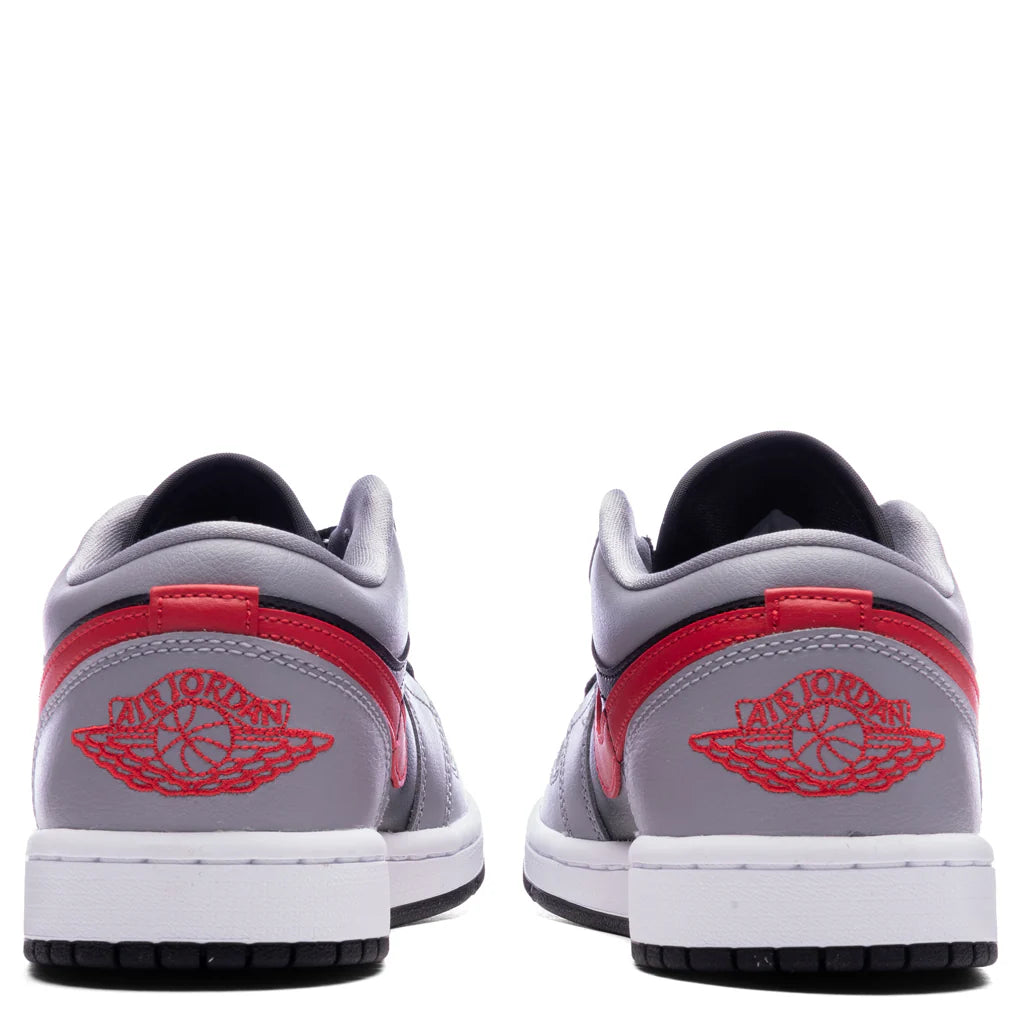 Womens Air Jordan 1 Low Cement Grey Fire Red Black