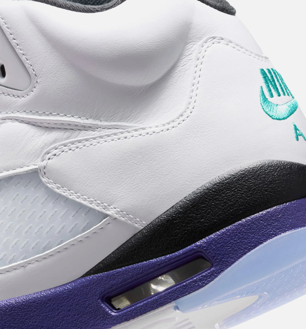 Air Jordan 5 Retro Grape Mens Lifestyle Shoe White New Emerald Grape Ice Black