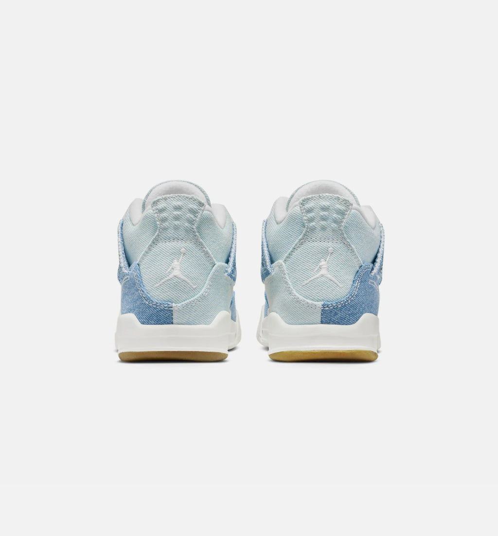 Air Jordan 4 Retro Worn Blue Preschool Lifestyle Shoe Sail Worn Blue Metallic Gold