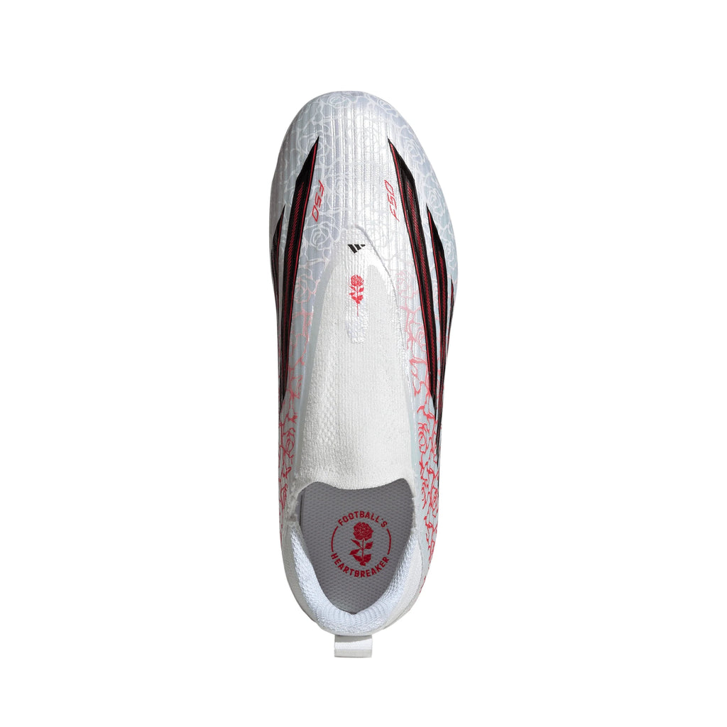 adidas F50 League Laceless FG Firm Ground Youth Soccer Cleats White Black Red