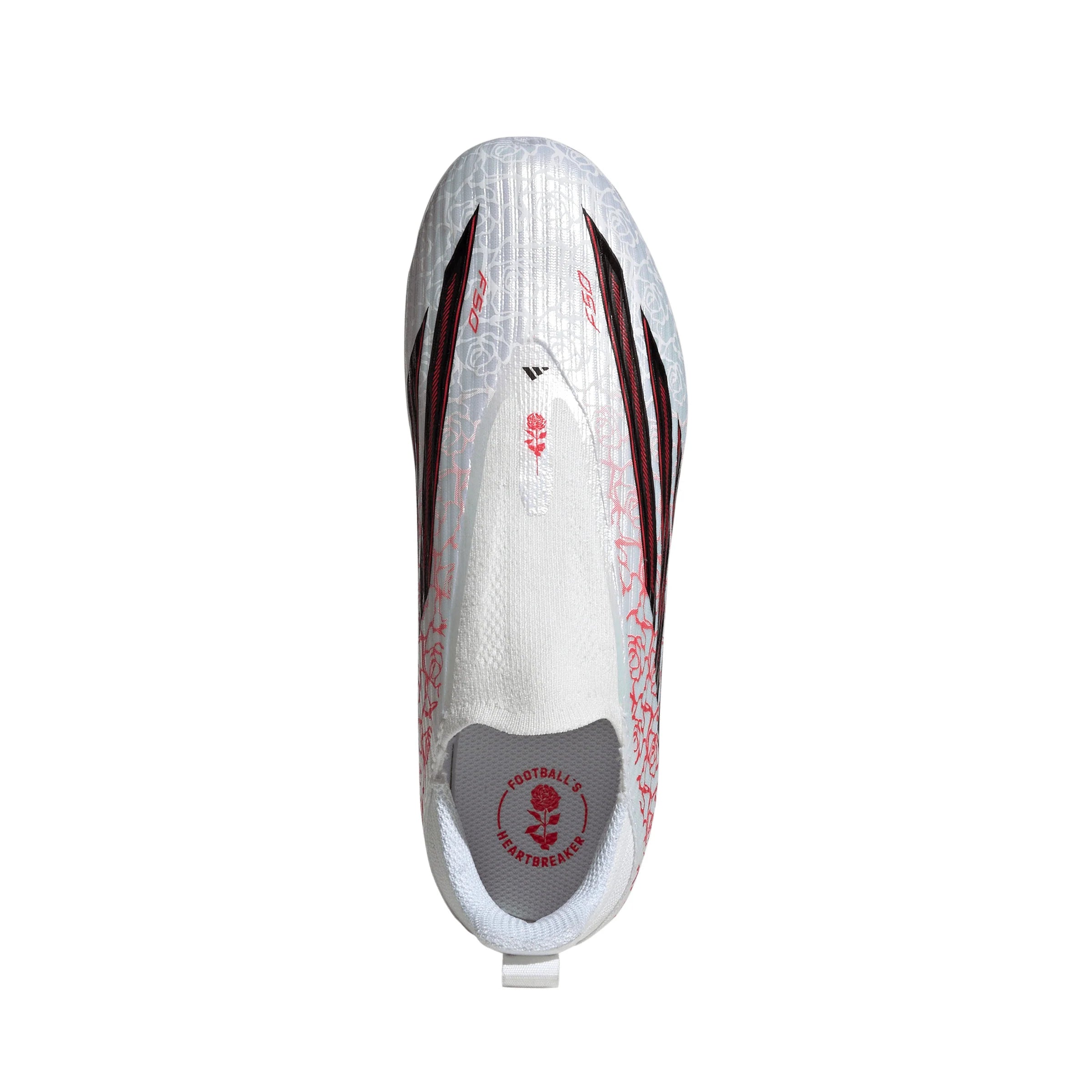 adidas F50 League Laceless FG Firm Ground Youth Soccer Cleats White Black Red