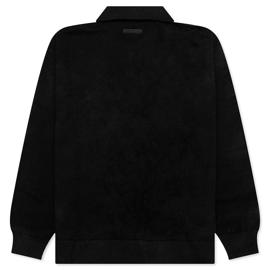 Essentials Knit Polo Jet Black