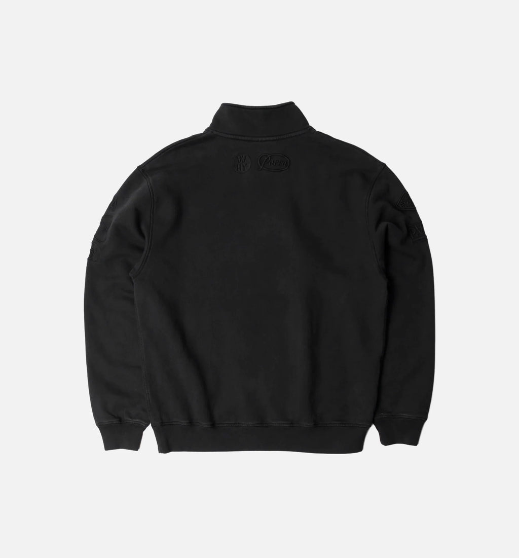 Media Training Quarter Zip Pullover Mens Jacket Black
