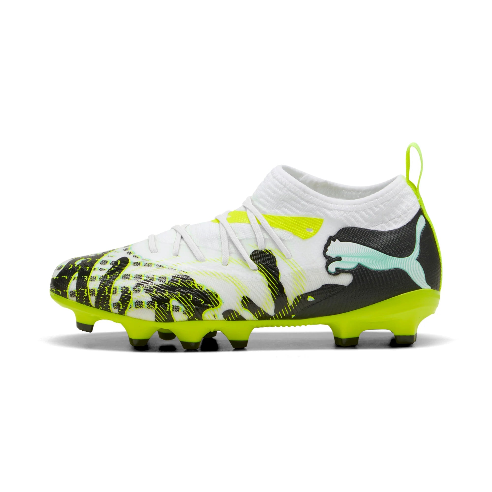 PUMA Future 9 Match Creativity FG AG Firm Ground Artificial Ground Youth Soccer Cleats Yellow White