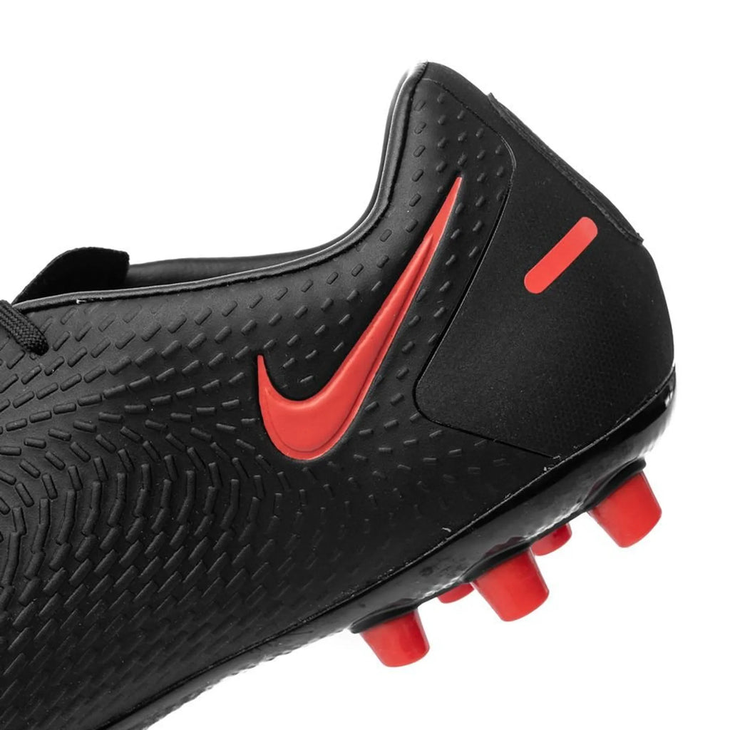 Nike Phantom GT Academy AG Artificial Grass Soccer Cleats Black Chile Red Dark Smoke Grey