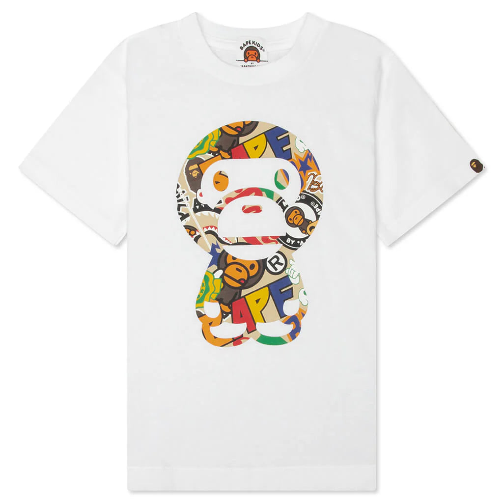 Kids BAPE Milo Assorted Big Baby Milo Tee White