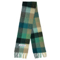 Mohair Checked Scarf Jade Green Yellow